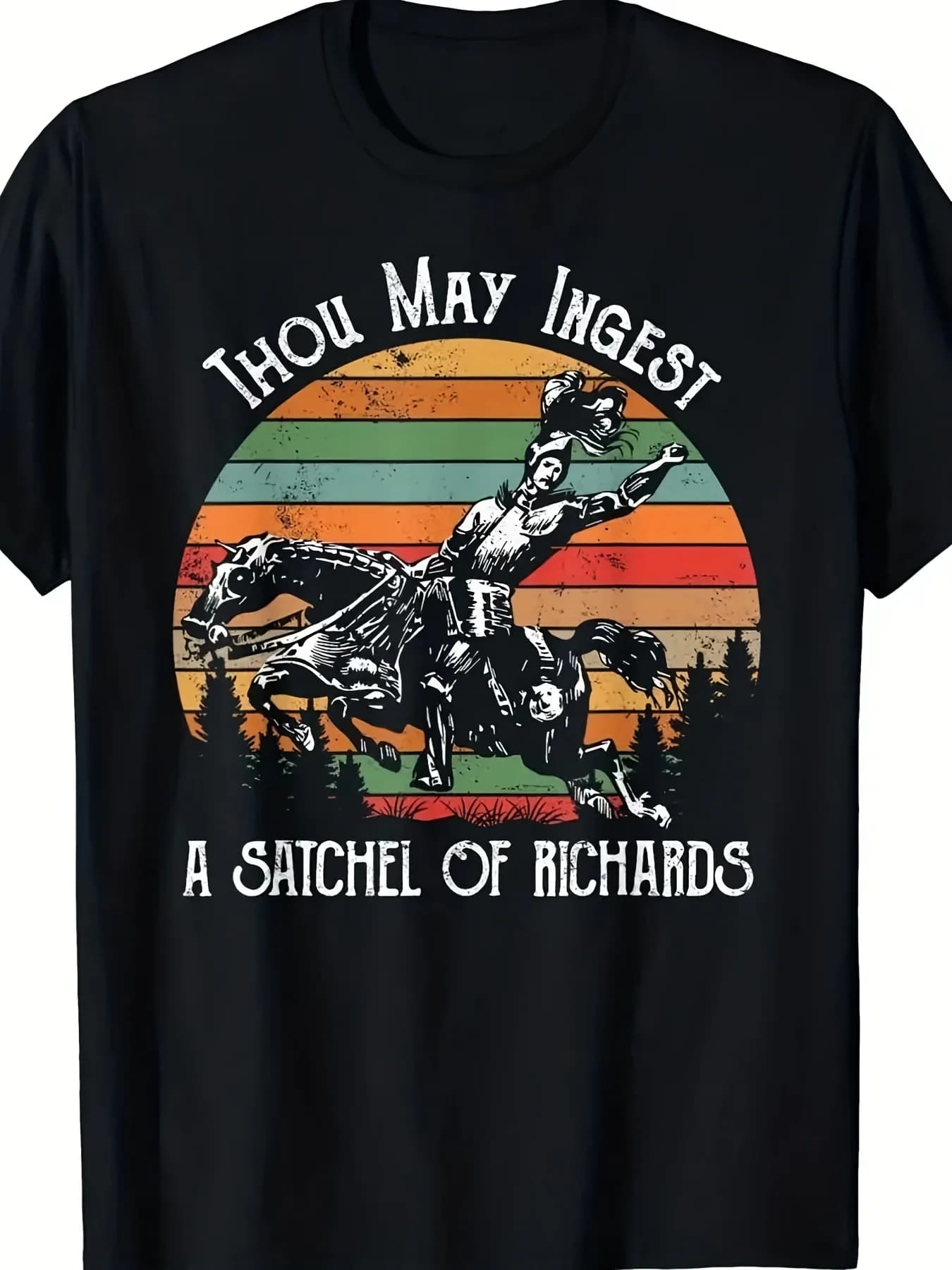 T-shirt grafica Richard's Wine Knight - 100% cotone, maglietta casual leggera a maniche corte da uomo, girocollo