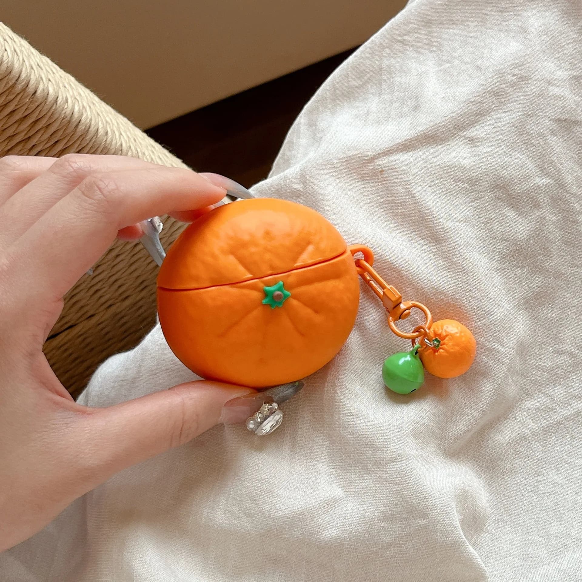 3D Orange Fruit For Airpods Pro 3 Case,3D Cartoon Silicone Protective Earphone Cover For Airpods Pro 2/Airpods 4 Case Funda