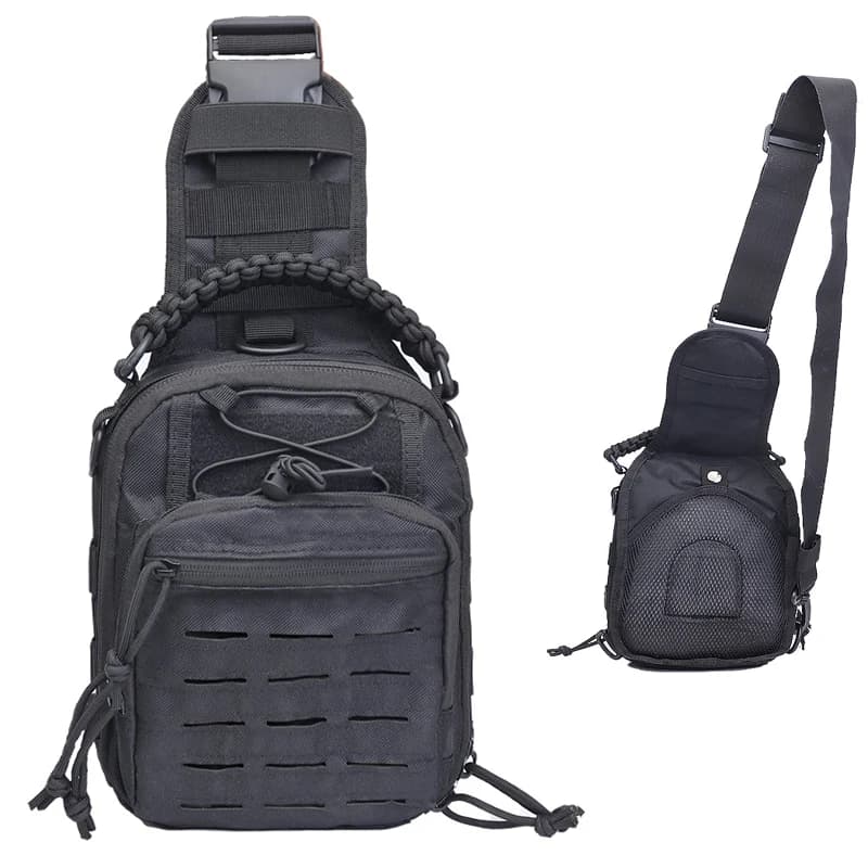 Outdoor tactical sports chest bag Laser boxing bag Crossbody bag Hiking camping equipment Men's shoulder bag