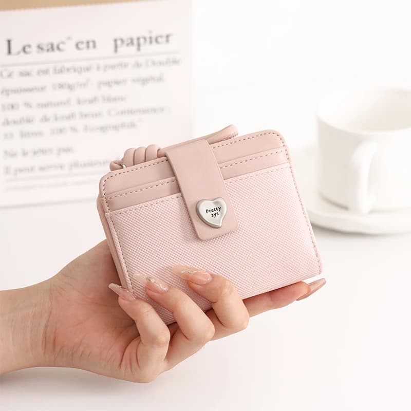 Portafoglio corto da donna nuovo stile coreano PU moda semplice slot per carte multiple fibbia pieghevole borsa personalizzata multifunzionale