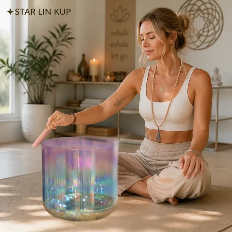 STAR LIN KUP Custom Colored Crystal Singing Bowl High Quality Meditation Chakra Healing Sound Therapy Instrument for Yoga