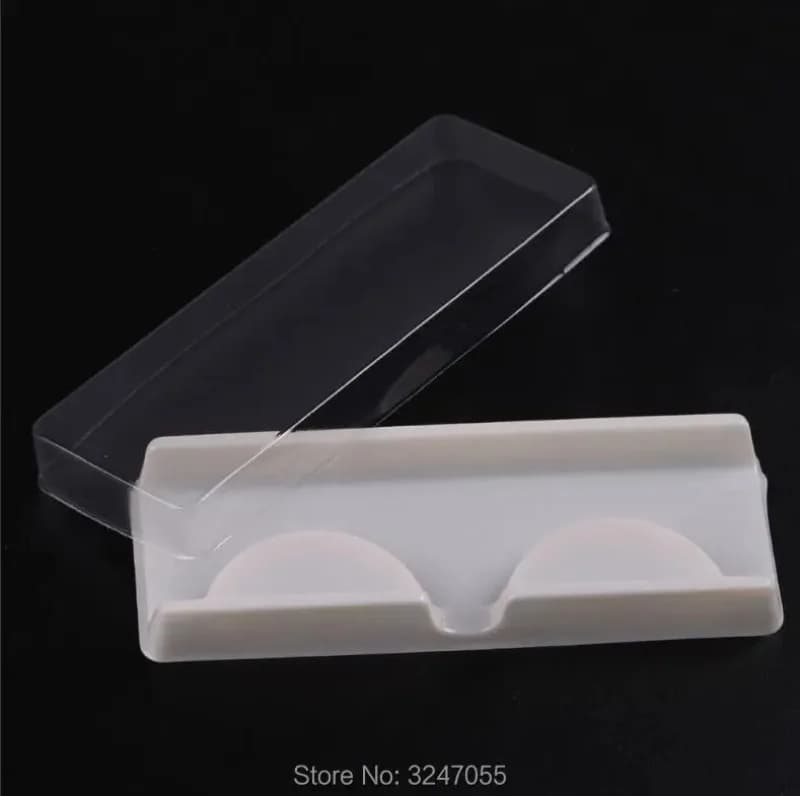 100 pcs/Lot White Elegant Cosmetics Box Reusable Eyelash, 1 pair Finte Storage Case, Empty Eyelash Packaging Container