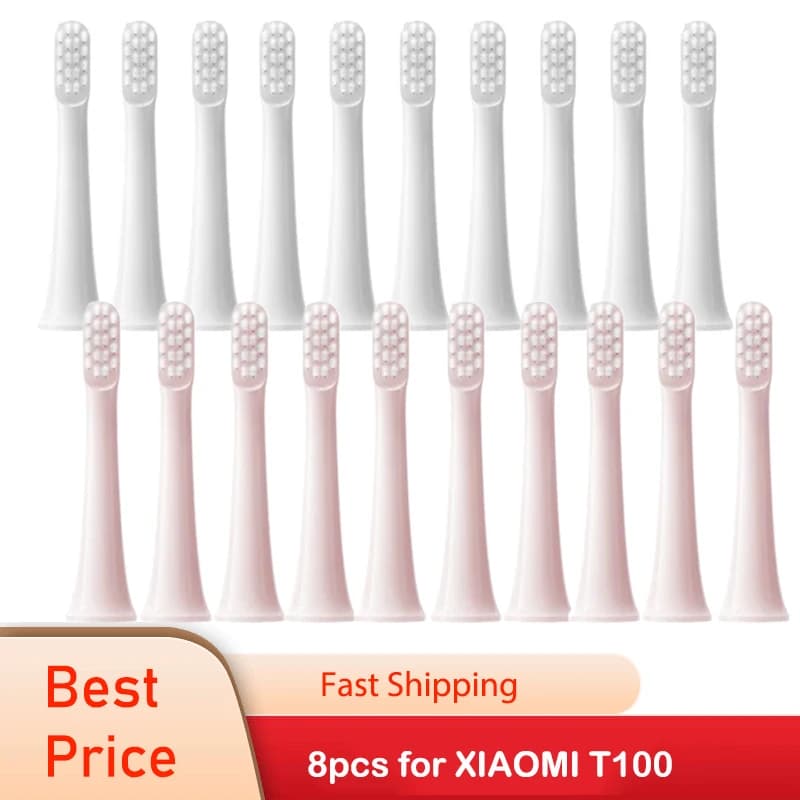 For XIAOMI MIJIA T100 8PCS Replacement heads Sonic electric brush Vacuum cleaner DuPont Soft bristles Suitable nozzles