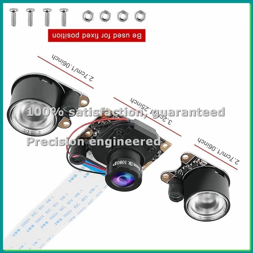 Modulo Telecamera IR 5MP OV5647 con Supporto e Cavo per Fotocamera 4B, Commutazione Automatica Giorno/Notte