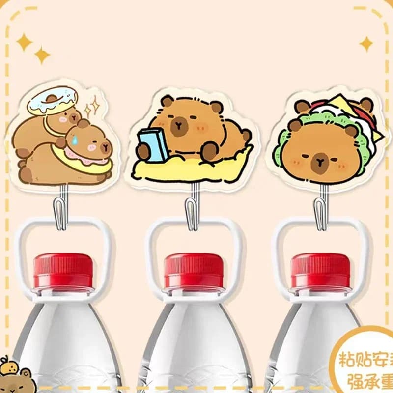 2025 Cute Capybara Cartoon Acrylic Hooks Key Holders Clothes Organizer Hangers Shelves Home Decoration Accessories Storage Racks