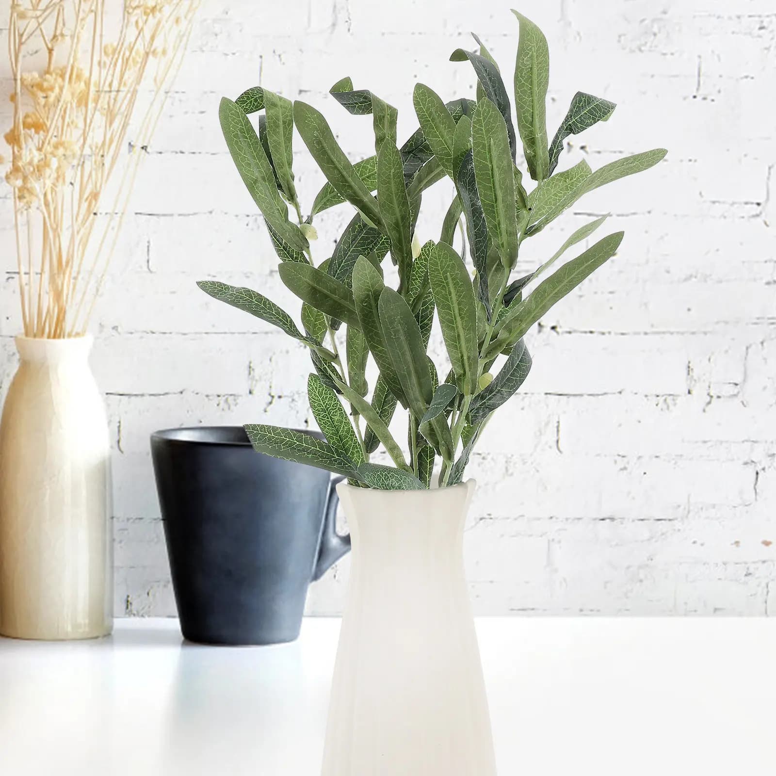1 Pezzo di Foglie d'Ulivo Artificiali Decorative, Pianta Finta Rustica per Decorazioni Floreali, Casa, Matrimoni, Feste e Oggetti di Scena Fotografici