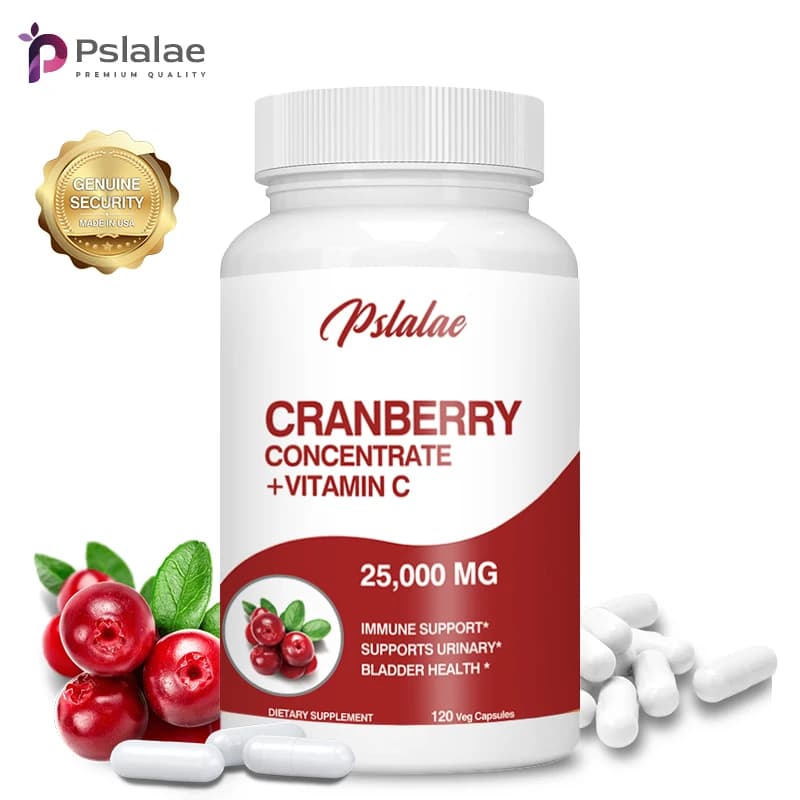 Estratto naturale di mirtillo rosso biologico (25.000 mg) (120 capsule) Supporto per la prostata con vitamina C e vitamina E per aiutare la minzione