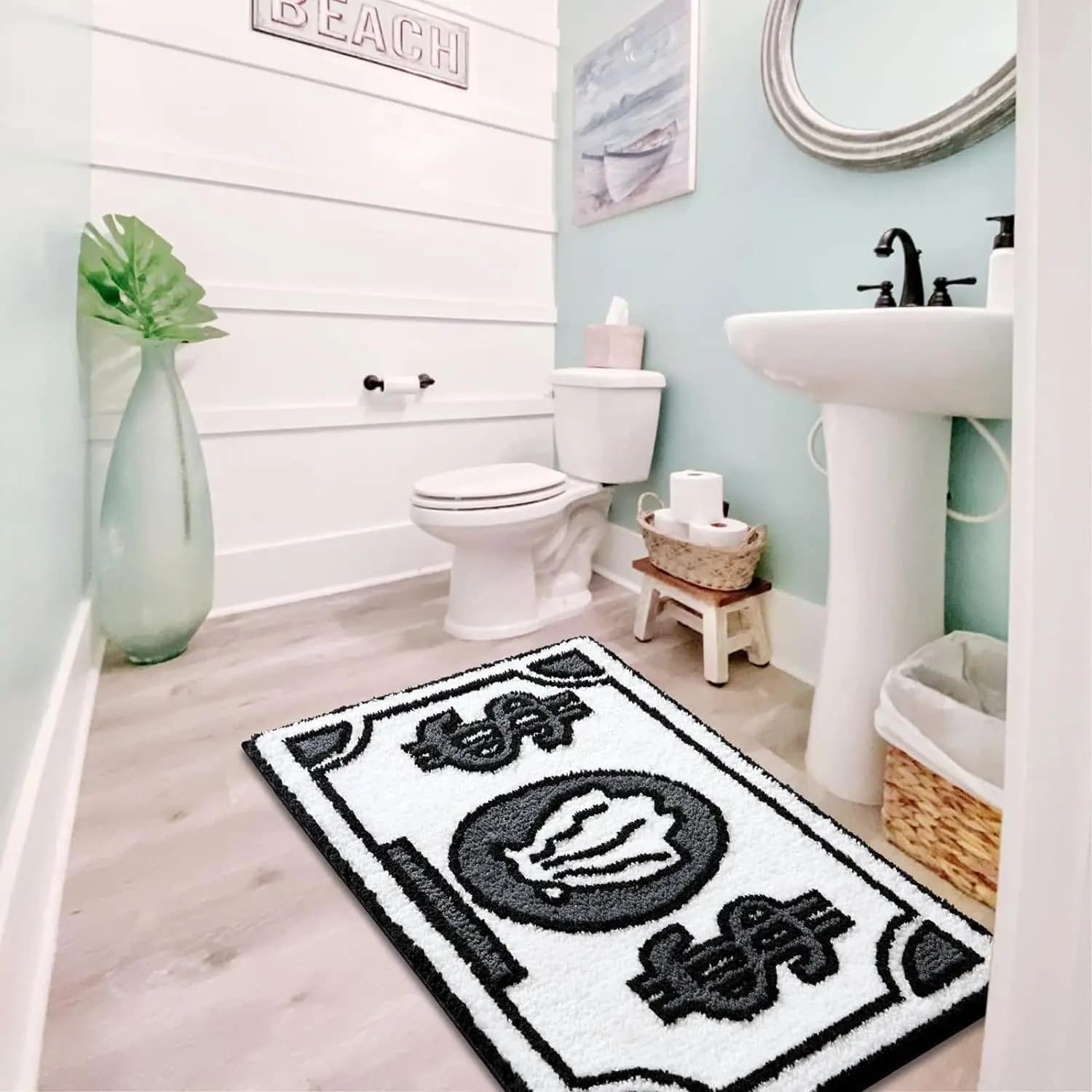 Tappeto con motivo a monete Spongebob, tappeto laterale per camera da letto, soggiorno, tappetino per porta d'ingresso, antirughe, antiscivolo, decorazione per la casa