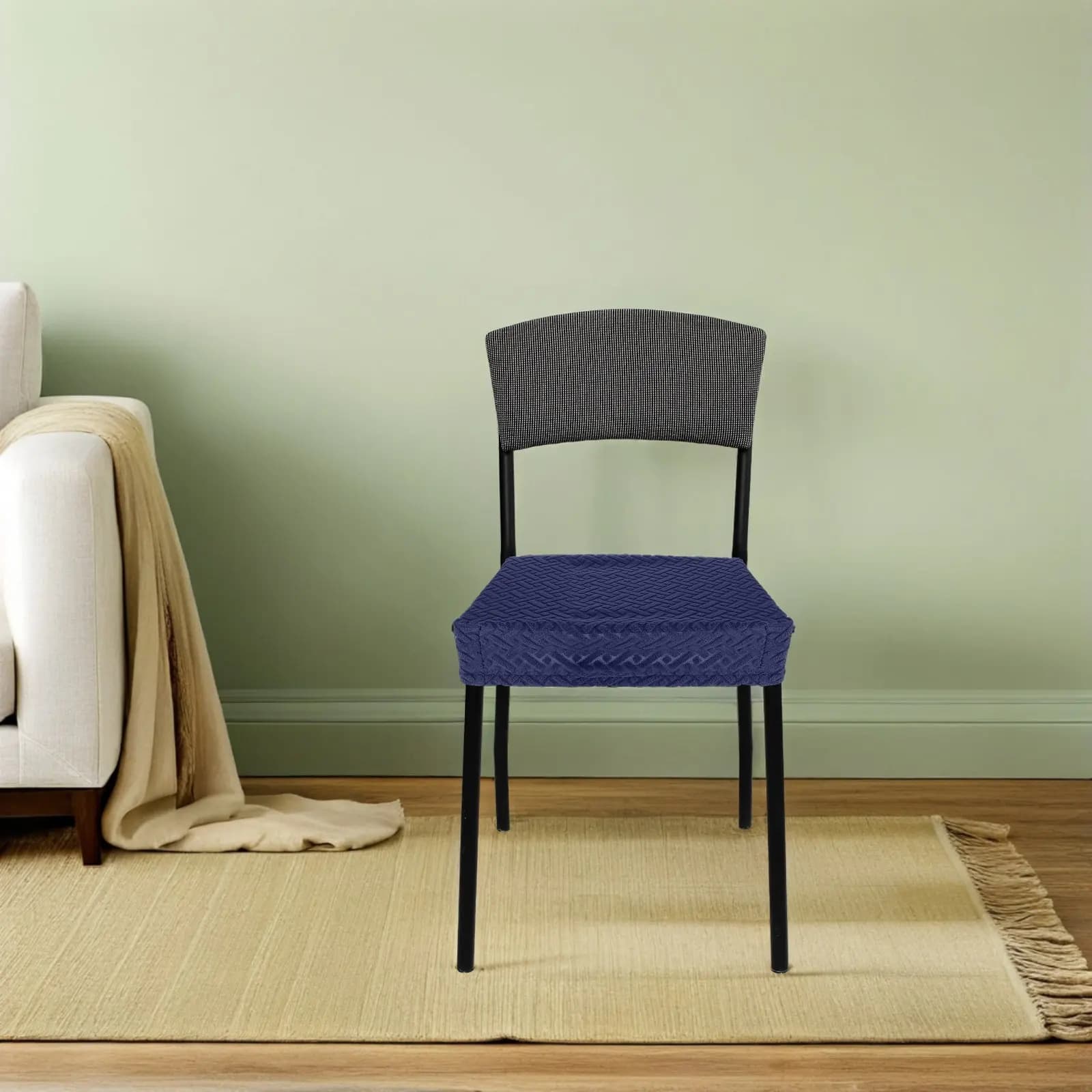 Copri Sgabello Rettangolare Elasticizzato per Sgabello da Toeletta, Sedia da Bar, Lavabile, Morbido, Elegante, Minimalista, Arredo Casa