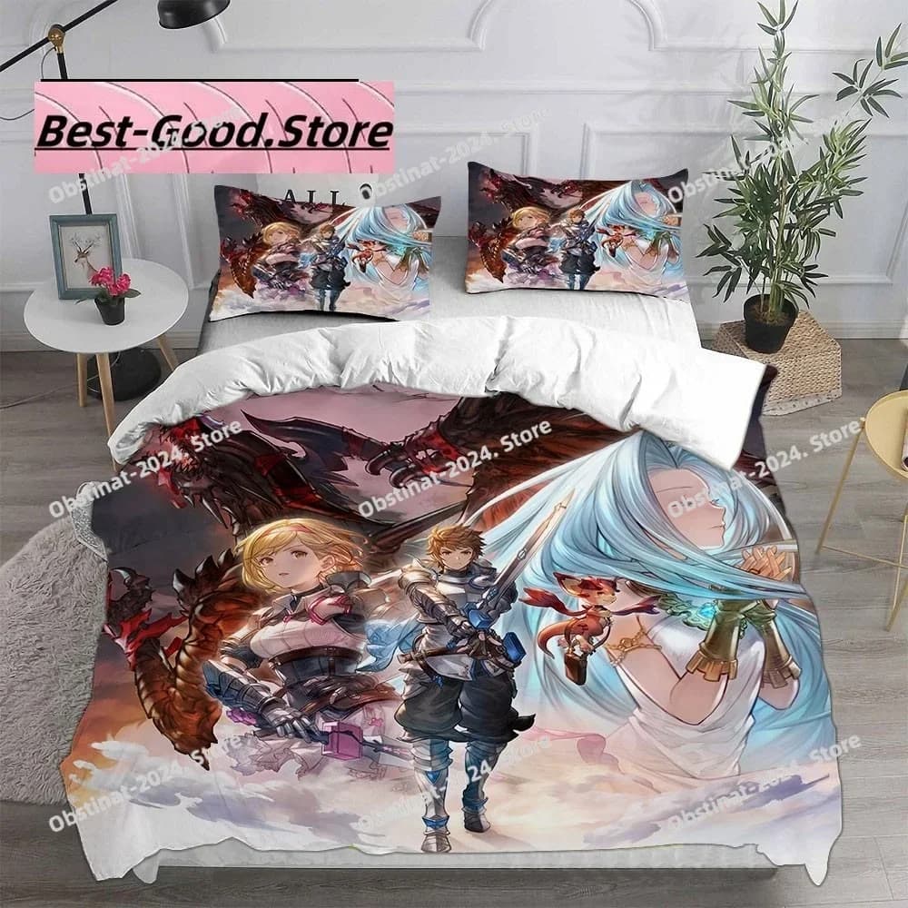 2025 Granblue Fantasy Set biancheria da letto Stampato singolo Piumino Trapunta Copripiumino Federa Set da 3 pezzi Bambini Taglia adulto