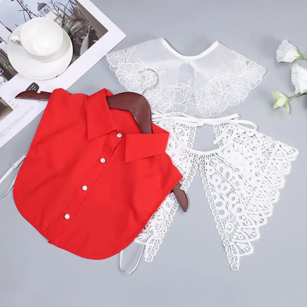 Colletto Finto Staccabile in Pizzo per Camicie e Bluse da Donna e Uomo - Accessorio Moda