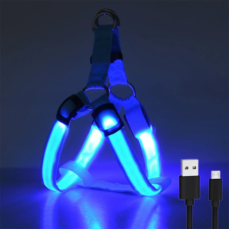 Regolabile LED imbracatura per cani Usb ricaricabile lampeggiante notte di sicurezza No Pull collari imbracatura per cani di piccola taglia media animali domestici Arnes Perro