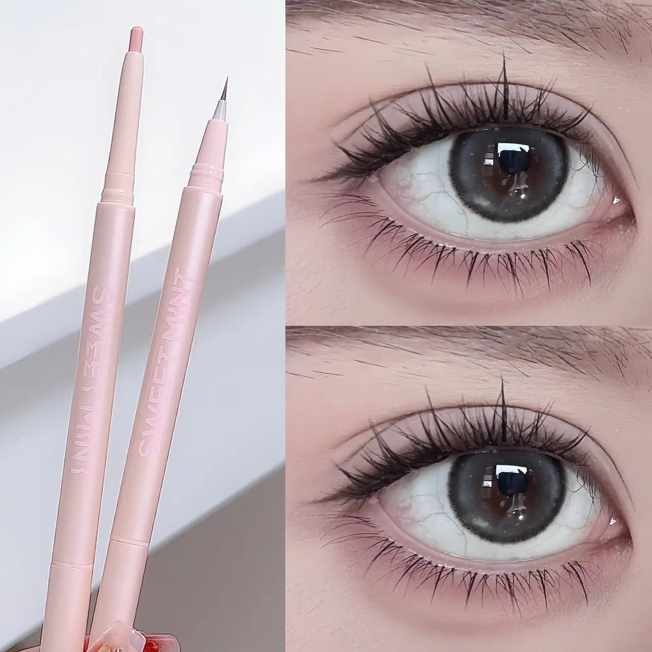 Silk kiss pencil with double head Matita for glitter shades natural opaque without smudge Cosmetic for Korean makeup