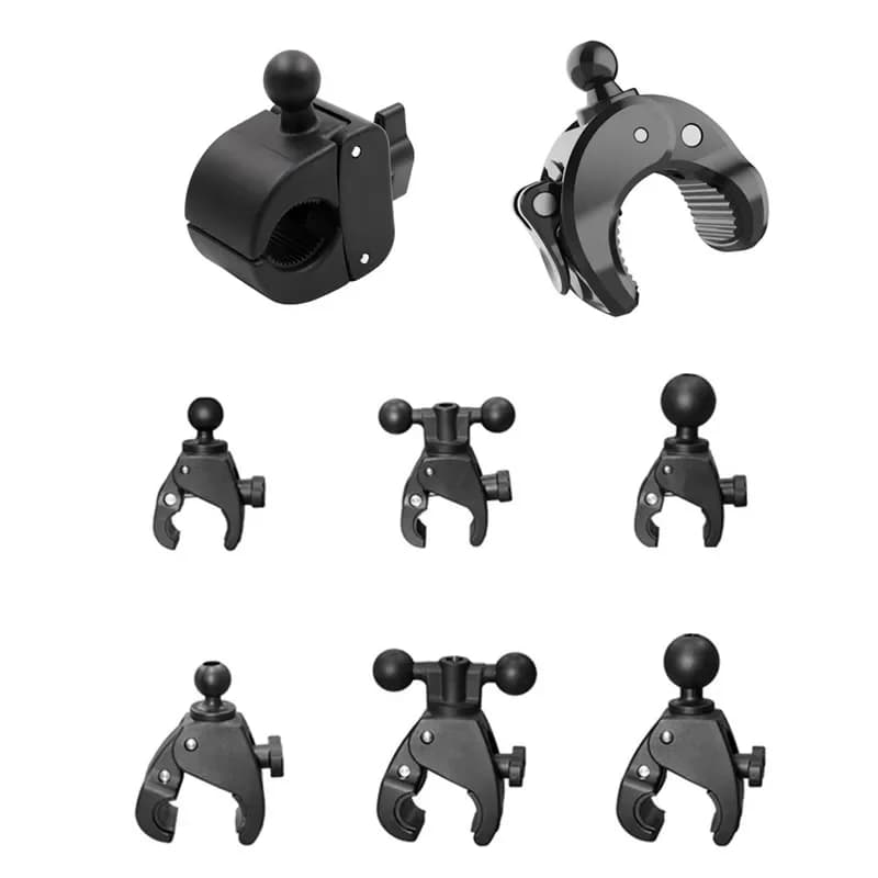 With 1 /1.5 inch ball or 17 mm ball claw clamp Motorcycle handlebar Base for mounting on bike guide for double grip arm for Gopro DSLR