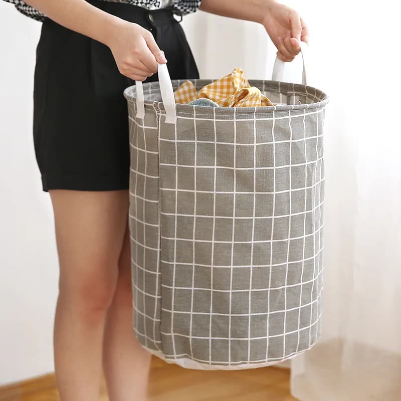 Foldable whiteboard basket, cotton bag for dirty clothes, elegant folding organizer for the bathroom, practical basket for the house