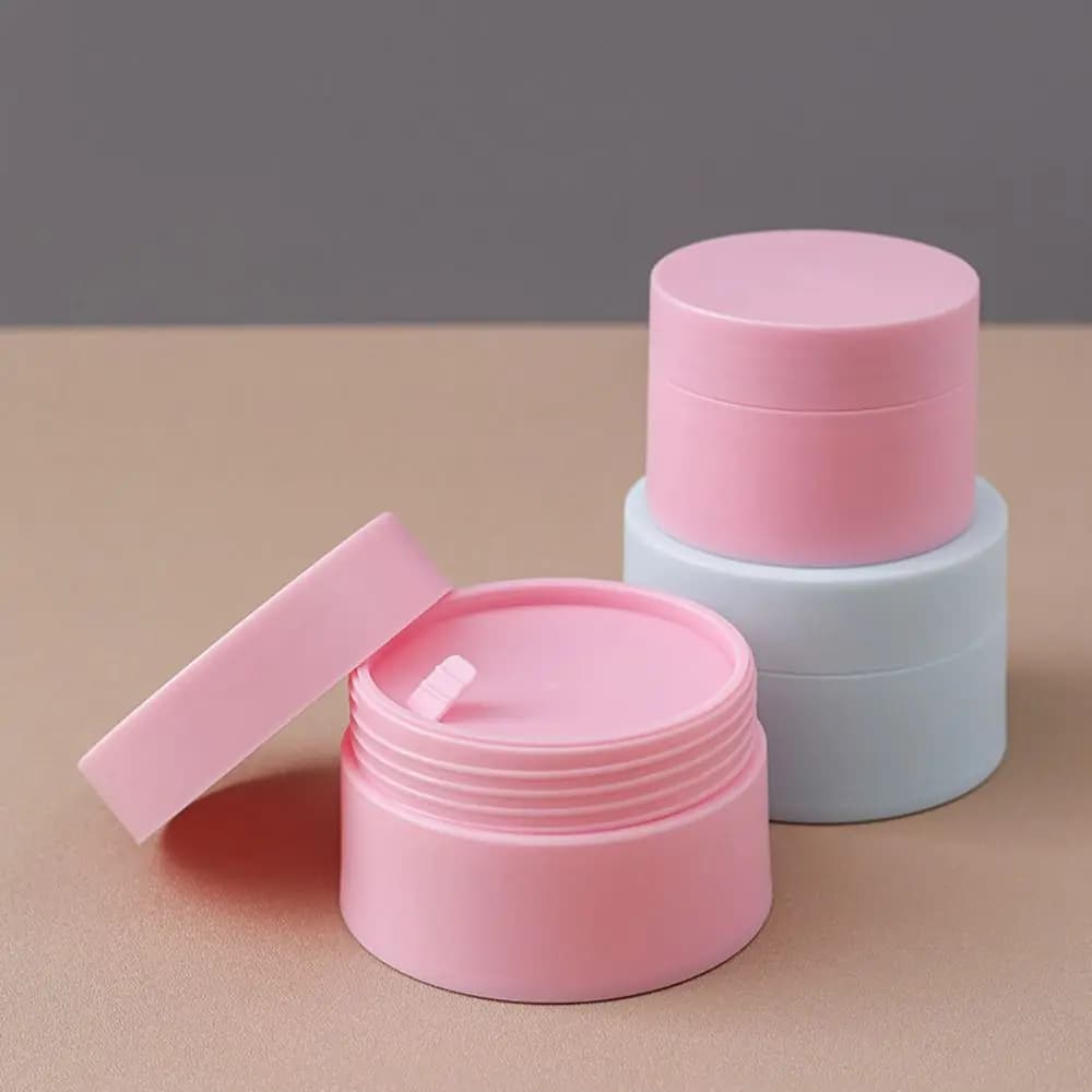 Flaconi Rotondi Vuoti in Plastica per Crema Viso, Vasetti Cosmetici per Fondotinta Liquido 5-100g, Contenitori per Balsamo Labbra, Cura della Pelle