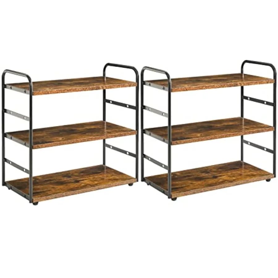 Set di 2 Organizzatori da Bagno a 3 Livelli, Scaffale Portaoggetti da Bancone, Porta Spezie da Cucina, Scaffale da Bancone C