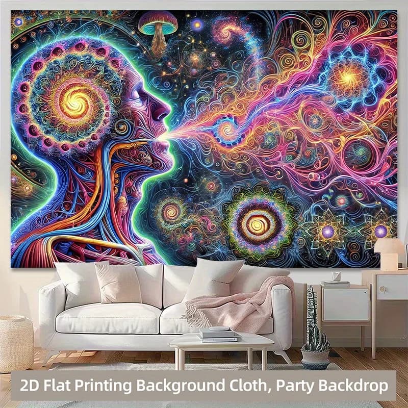 Psychedelic Tree of Life Wall Tapestry Large Size Psychedelic Boho Art Tapestry Decoration Poster for Living Room Party Backdrop