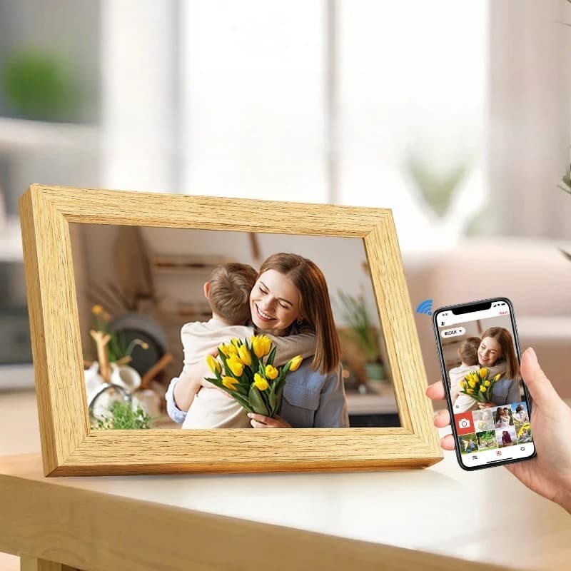 Cornice digitale creativa in legno con WIFI, album elettronico cloud, idea regalo