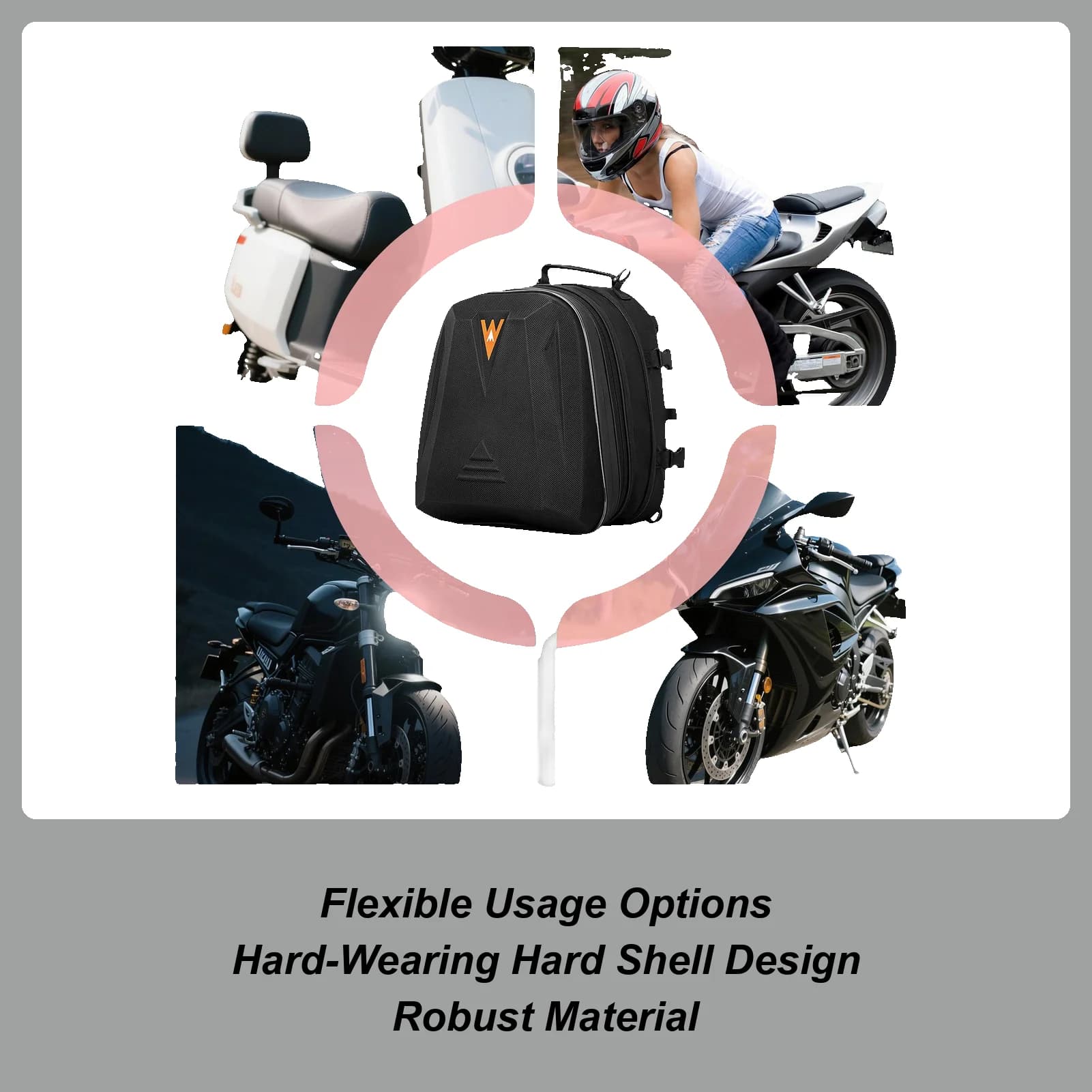 Motorcycle Seat Bag Expandable 20L-28L Hard Shell Handbag Waterproof Motorcycle Helmet Bag For Motorbike Scooter Dirt Bike