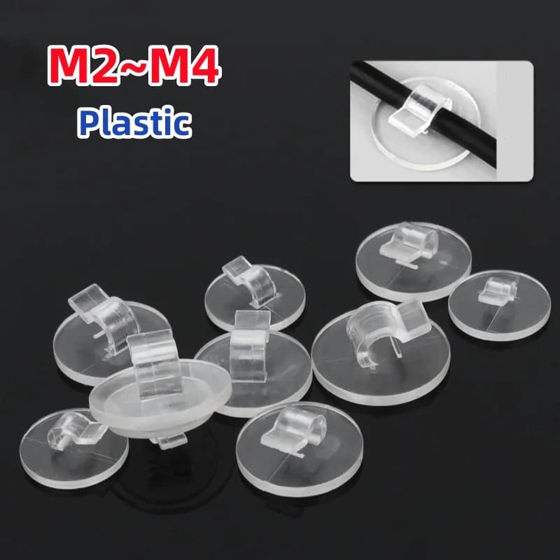 M2 M2.5 M3 M3.5 M4 RQ Cable Manager Transparent Cable Hooks Organizer Self Adhesive Wire Clip Buckle Fixing Seat