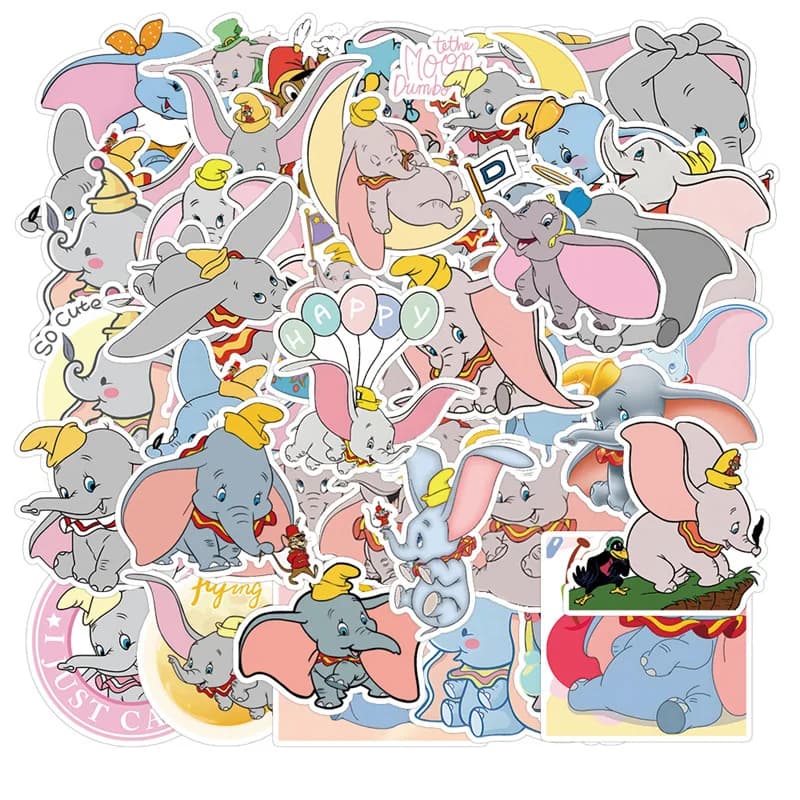 10/50PCS Cute Disney Cartoon Dumbo Graffiti Adesivi Divertenti Bambini Decalcomanie Giocattolo Cassa Del Telefono Valigia Tazza Notebook Adesivo Impermeabile