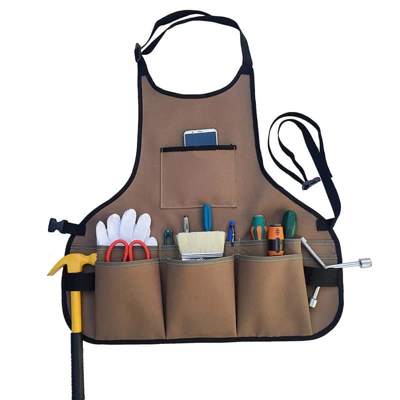 Grembiule da lavoro da giardino con tasche per donna e uomo con tasche Multiple per utensili manuali e cintura in vita regolabile