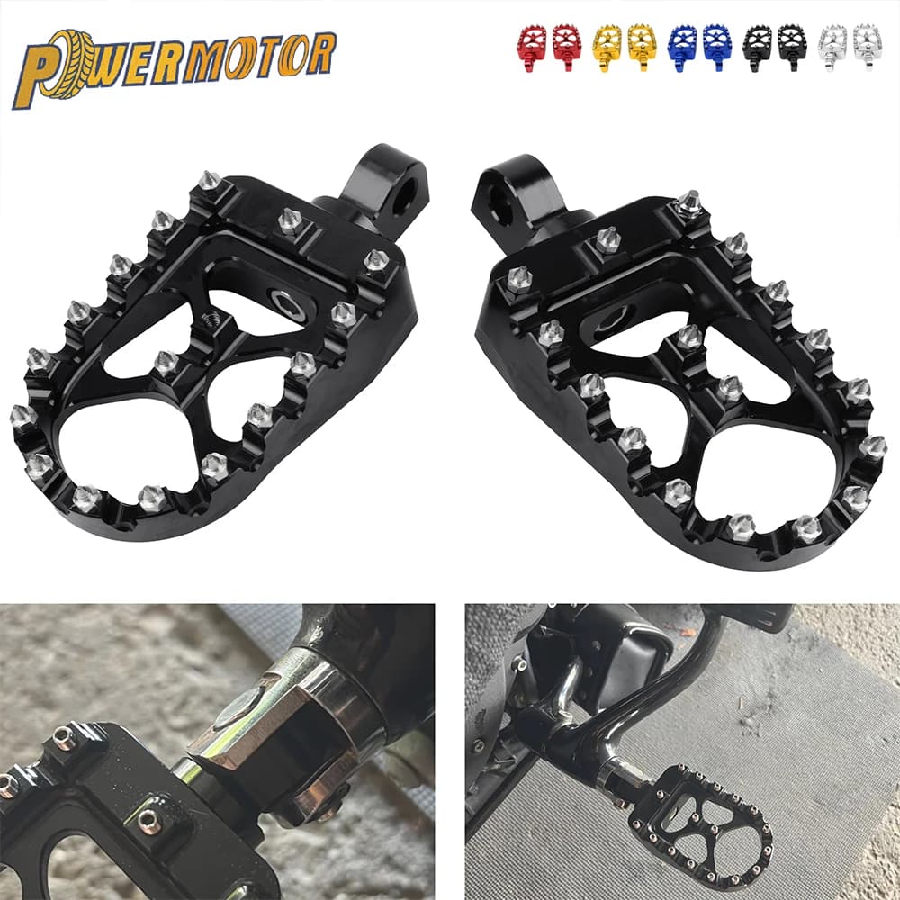 Pedane moto universali 360 ° Pedane rotanti larghe e grasse CNC per Harley Dyna Fat Bob Softail Sportster Street Bob Motocross
