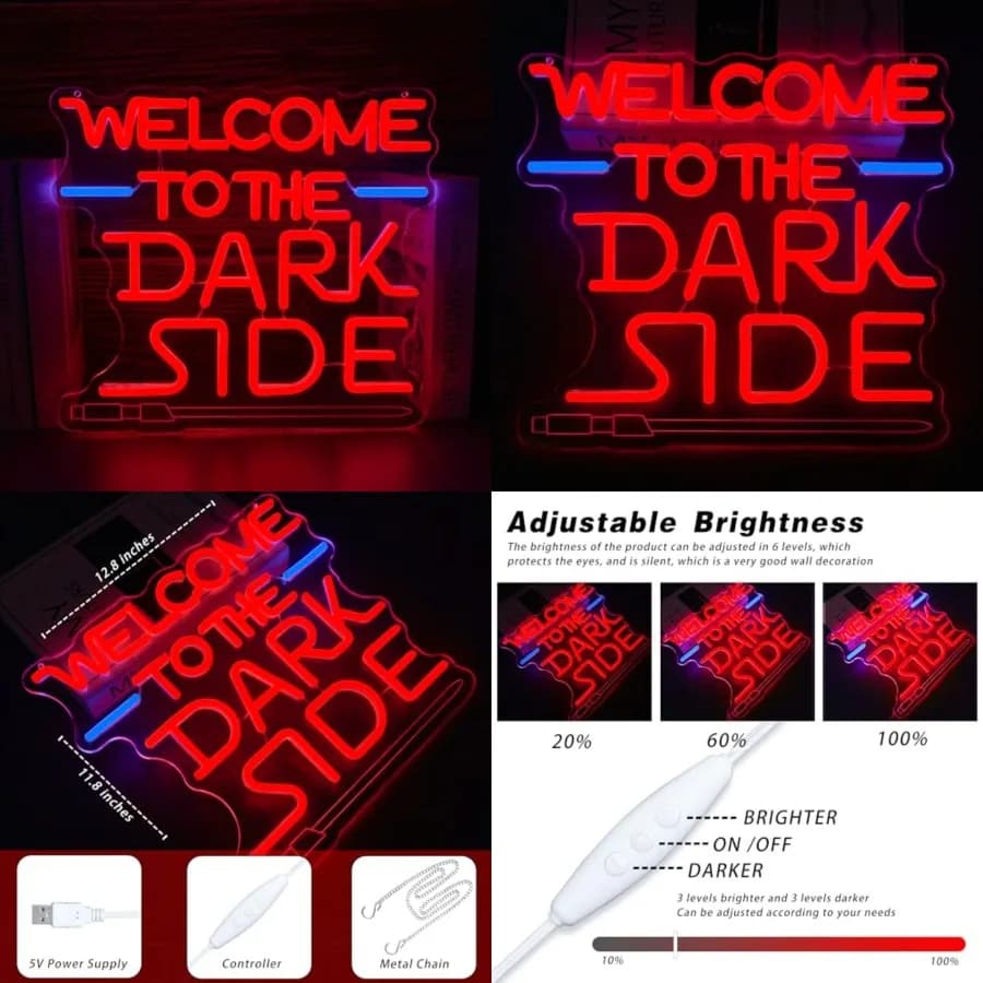 Neon Signs for Wall Decor Sci-Fi Movie Inspired Dimmable USB Powered Light for Game Rooms Man Cave Bars Wall Decor Gift for Spa