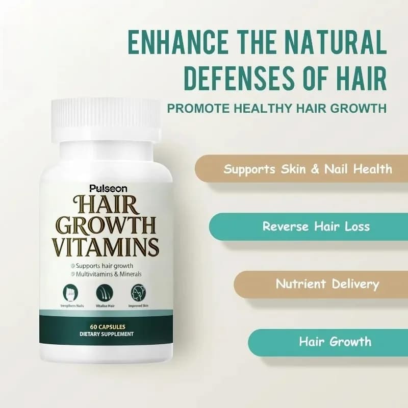 Hair Supplement Capsules, 60 Capsules of Male and Female Hair Vitamins
