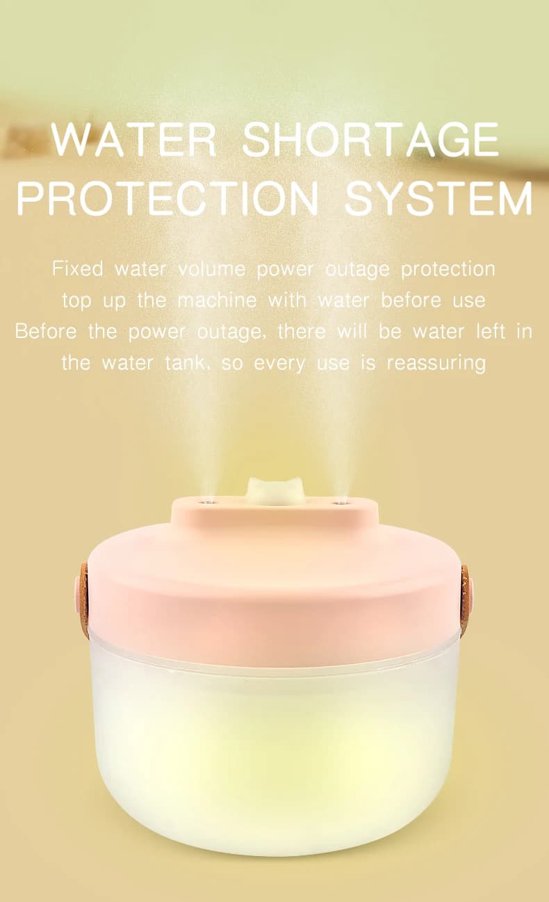 Rechargeable 1200mAh Dual Spray Light Humidifier for Room/Office Use Portable Aromatherapy Diffuser with Soft Touch Finish