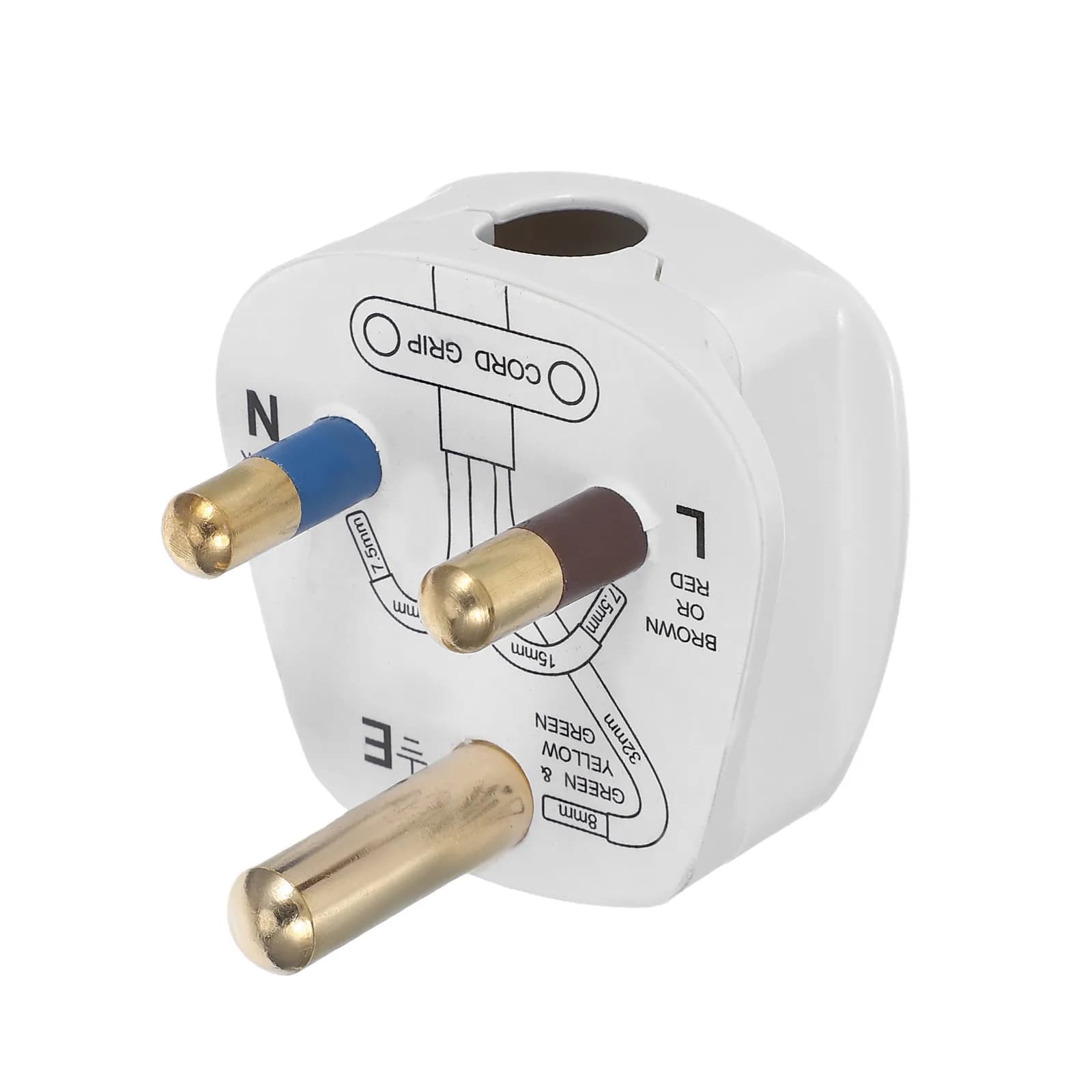 3-Pin Plug Copper Electrical Plug Round Design Bakelite Insulation Secure Fit Home Travel Power Adapter Connector