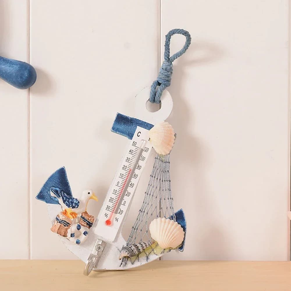 1pc-Piccolo termometro L Anchor Decorazione da parete per camera dei bambini fatta a mano creativa in stile mediterraneo
