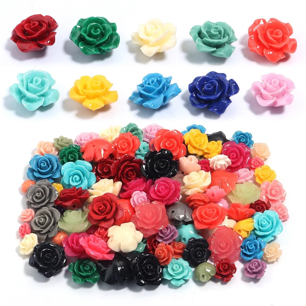 1 Filo 6 8 10 12 15 mm Rose Camellia Fiore Perline Perline di corallo artificiali per gioielli che fanno braccialetti fai da te accessori collare