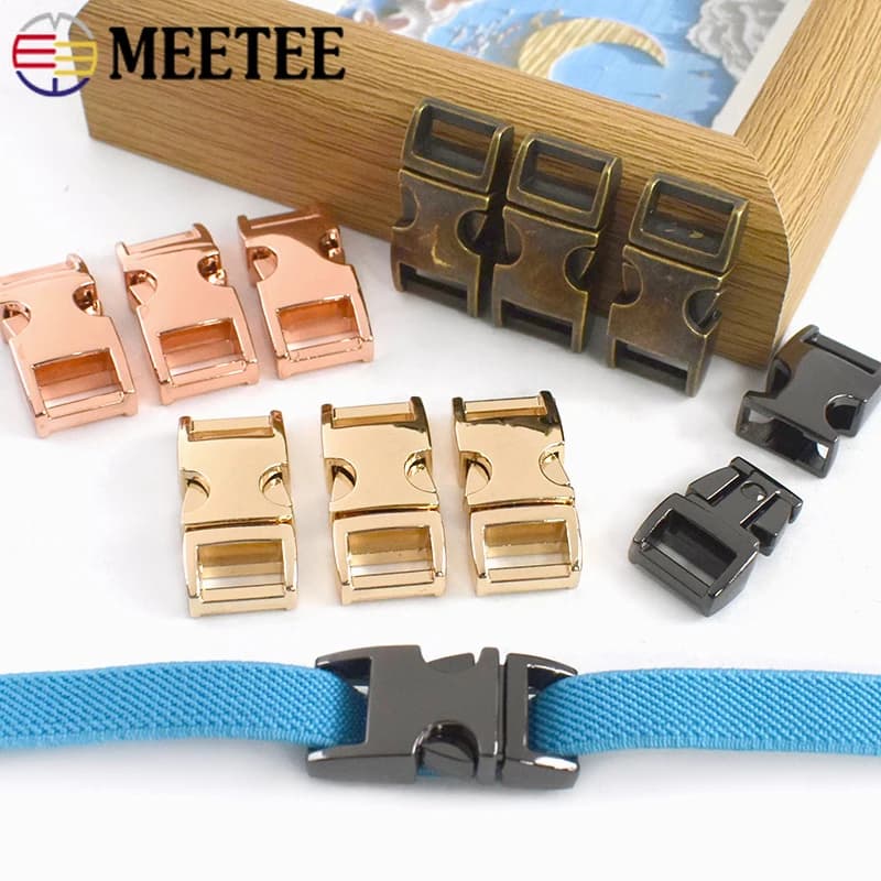 2/5 Pezzi Fibbie a Sgancio Rapido in Metallo 10-38mm, Clip per Cinghie Zaino, Chiusure per Regolazione Cinghie, Accessori Fai-da-Te per Lavorazione Pelle