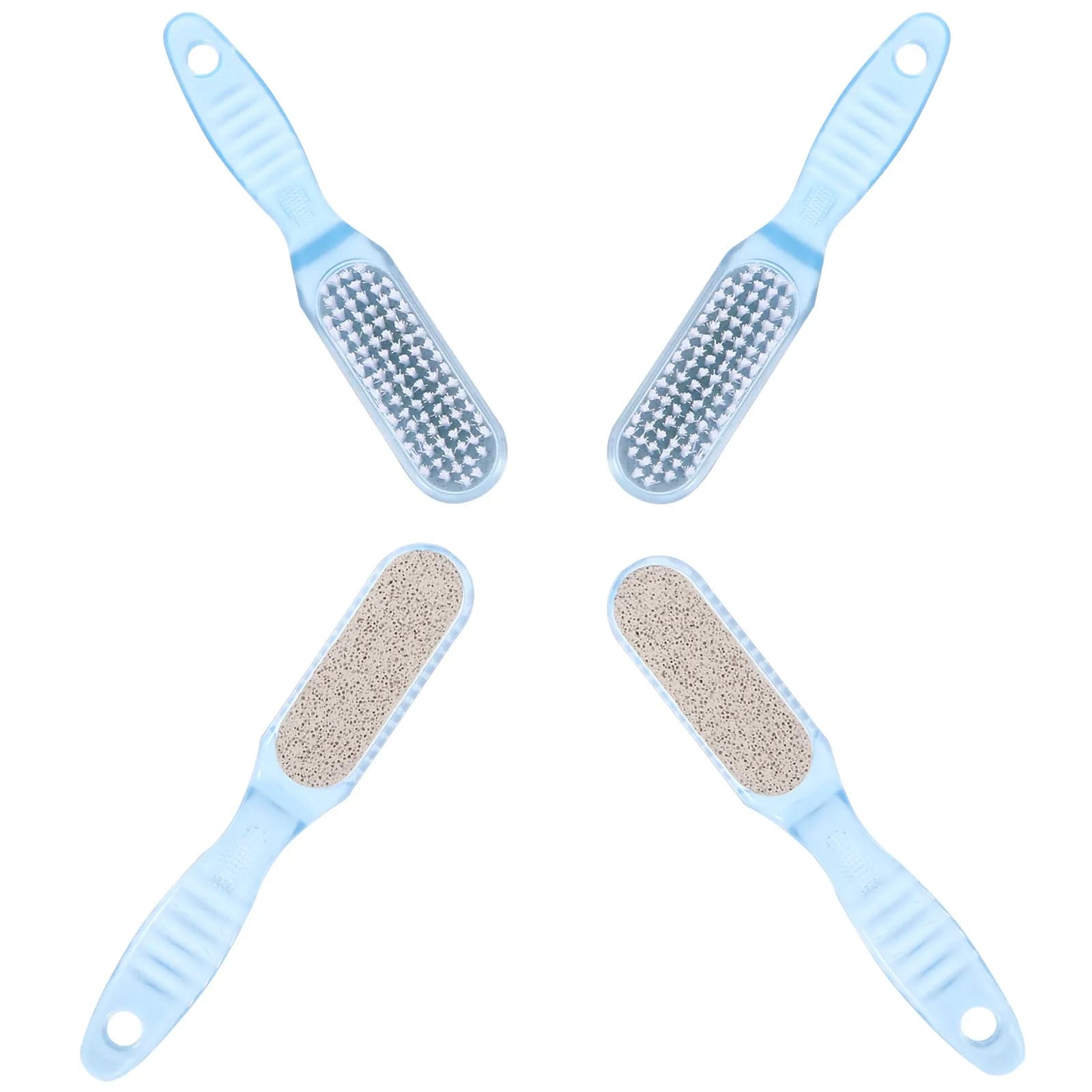 Set di 4 Spazzole per Unghie a Doppia Faccia con Impugnatura Ergonomica Antiscivolo per Unghie di Mani e Piedi, Scarpe e Vestiti