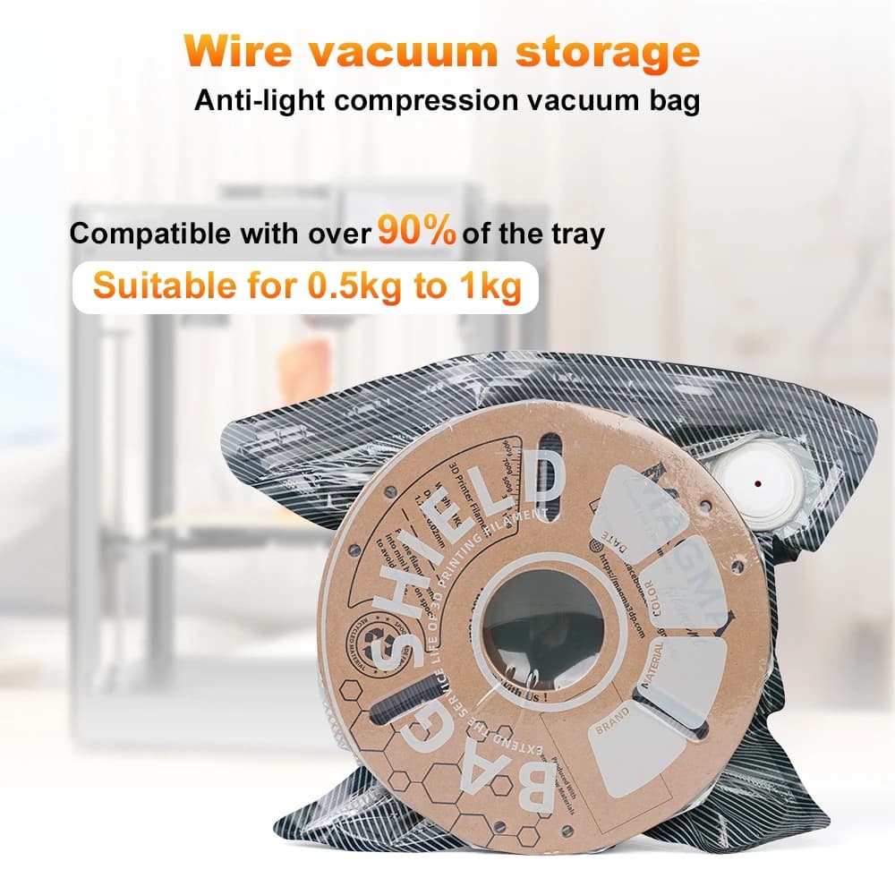 3D printer filament storage bag, updated black vacuum bag with electric air pump with USB charging, vacuum sealing for PLA, ABS, PETG