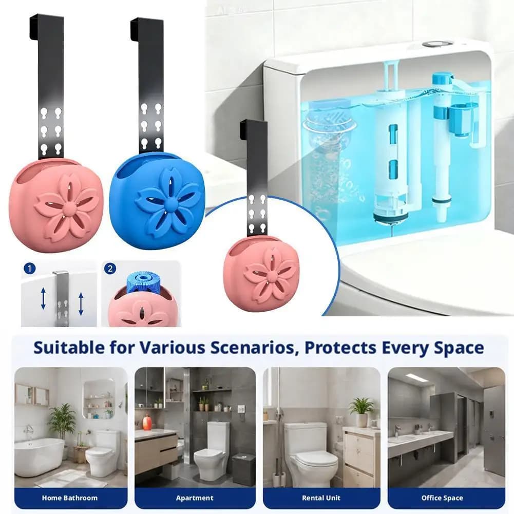 Silicone Toilet Tank Cleaner Holder Multi-Functional Toilet Seat Ring Hanging Cleaning and Deodorizing Device Support