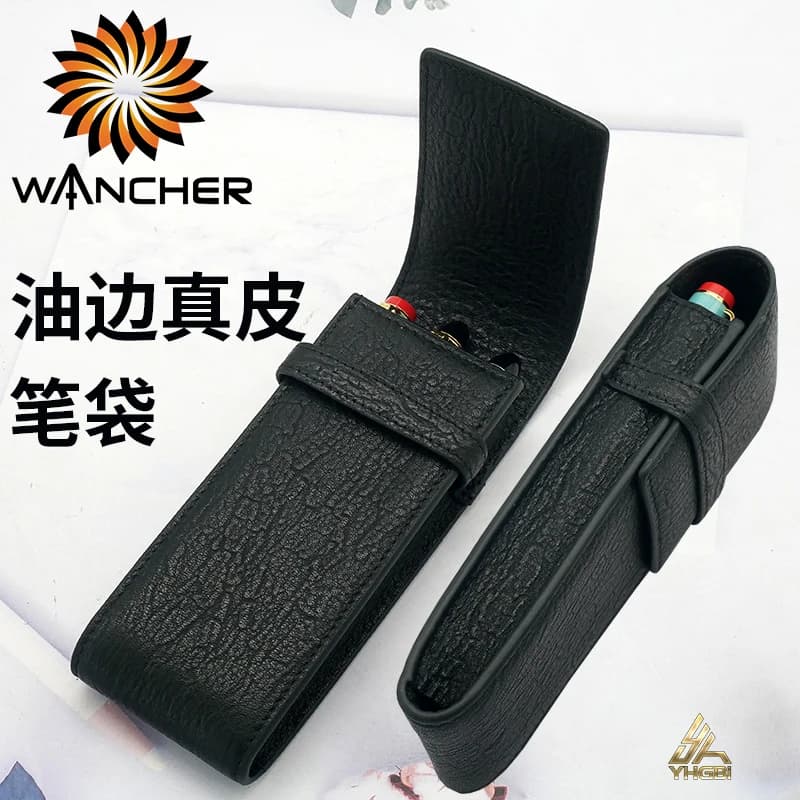 WANCHER high luxury oil edge technology strato di testa in pelle pelle bovina penna stilografica custodia protettiva custodia per penna scatola di cancelleria penna ho