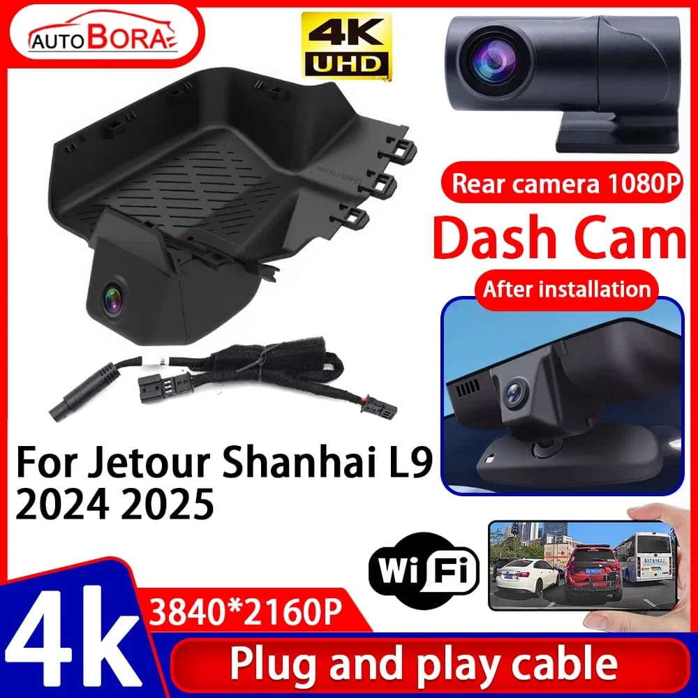 ZhuCamX Video Recorder Night Visio 4K UHD Plug and Play Car DVR Dash Cam Camera for Jetour Shanhai L9 2024 2025