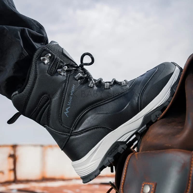 2025 nuovi stivali da neve da uomo scarpe antiscivolo impermeabili peluche caldo a prova di freddo stivali invernali da uomo sport all'aria aperta stivali da trekking uomo