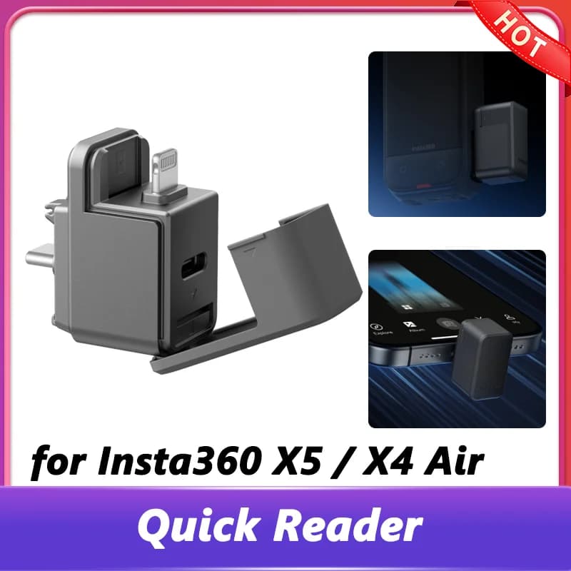 Originale per Insta360 X5/X4 Air Lettore rapido USB 3.0 Trasferimento file Custodia per scheda di memoria per IOS Android Insta360 Accessori