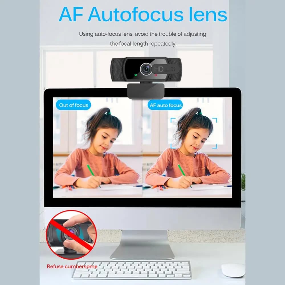 USB Webcam Full 1080P HD Auto Focus HD Webcams Camera Digital Web Cam With Mircophone For Pc Computer Laptop WebcamCamera