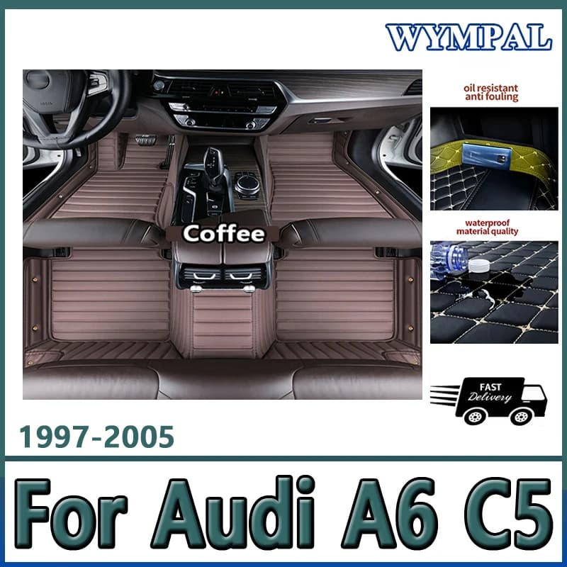 Tappetini auto personalizzati di lusso per Audi A6 C5 1997 1998 1999 2000 2001 2002 2003 2004 2005 Tappeti auto Piede Coche Accessori