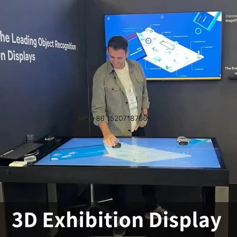 Wmwmnu for Object Recognition Table Screens Interactive Tangible 3D Tabletop Touch System 3D Exhibition Display for Museums