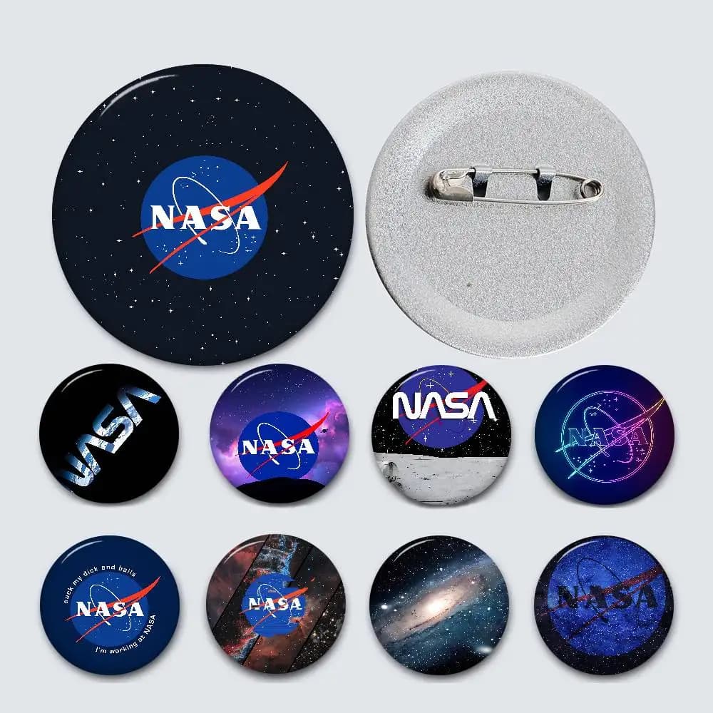 Classic Hit N-NASA-A Cartoon Brooches Anime Badge Round Handmade Brooch Lapel Pins Jewelry for Backpack Clothes Gifts