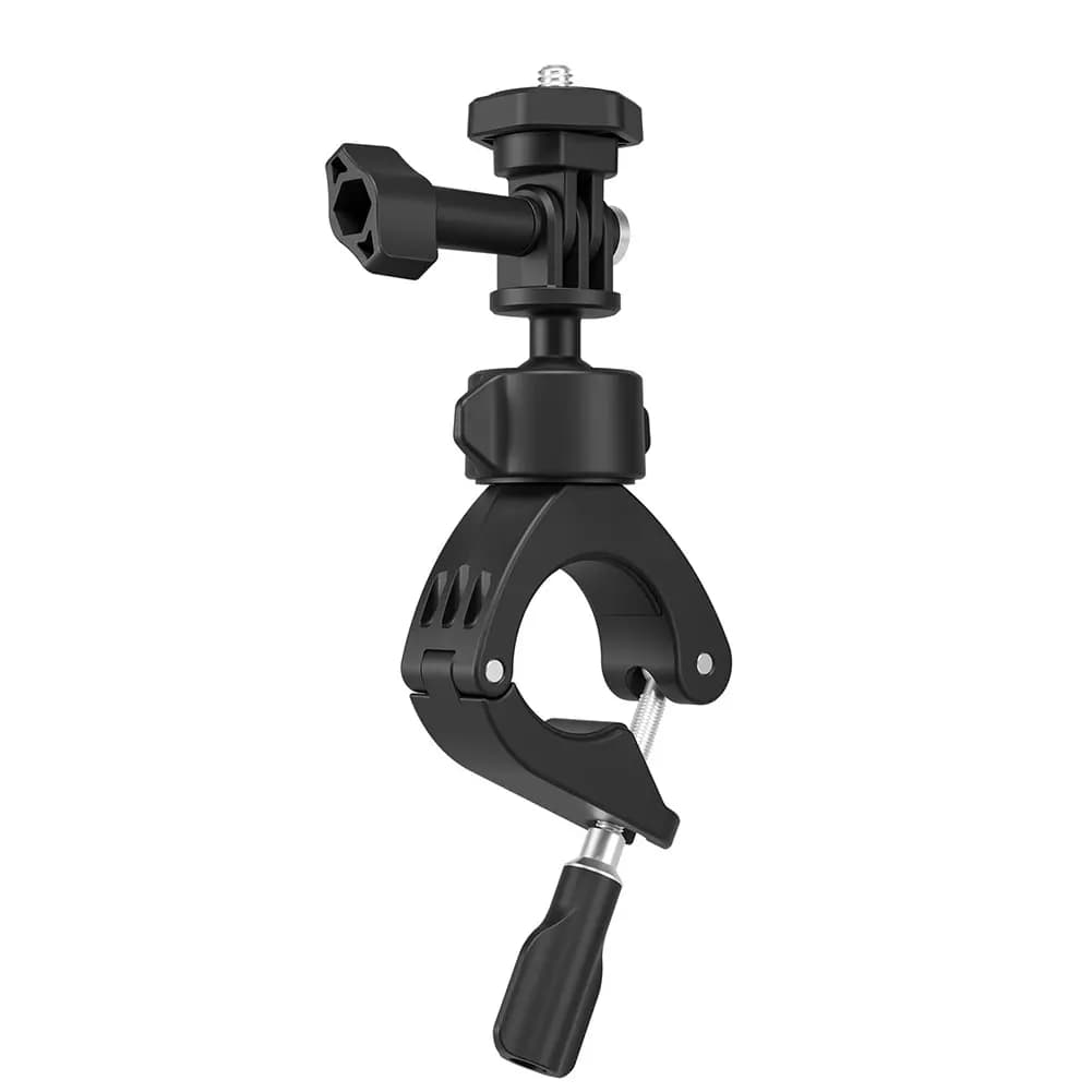 Support for Moto with Camera Clamp with Screw 1/4, 360 Degree Swivel Head, Big Tube Holder for GoPro DJI Action 4
