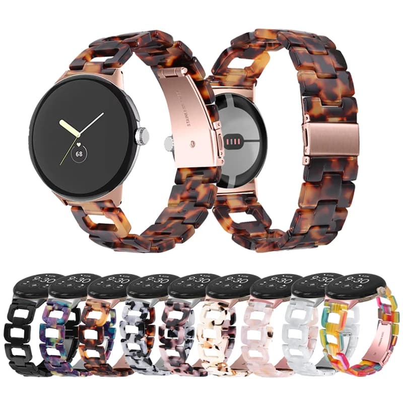 Resin bracelet for Google Pixel Watch 4 3 2 1 men's D-shaped strap resin accessories for pixel watch 2 straps