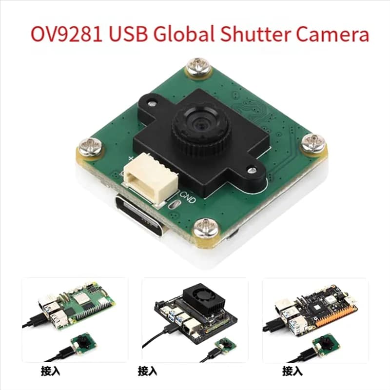 AT82-OV9281 Modulo fotocamera USB da 1 MP per Raspberry Pi Otturatore globale USB compatto Ideale per robotica e progetti di visione