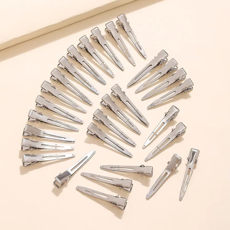 30 women's fashion silver metallic hair clips for everyday use professional street fixed hair clip for women's salon